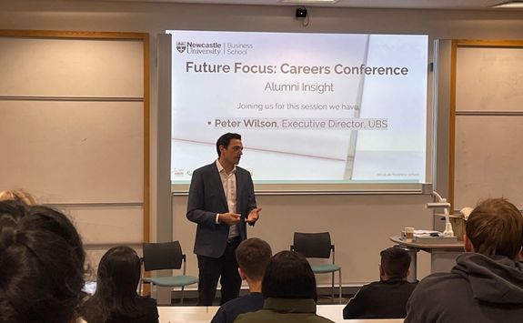 Alumni Peter Wilson at his guest panel session during Future Focus week.